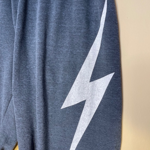 Aviator Nation Gray Pants with White Lightning Bolt - Picture 3 of 5